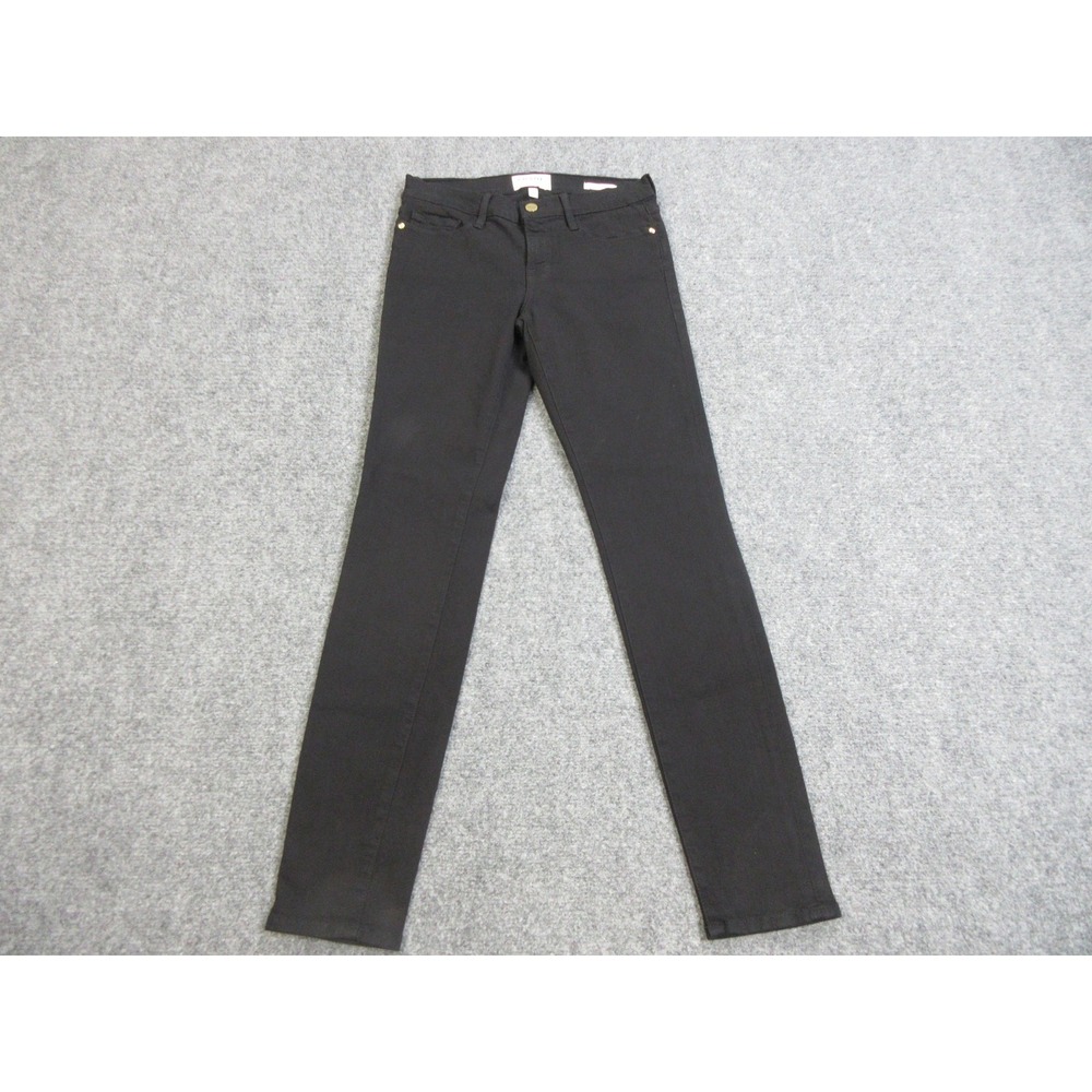 FRAME Jeans Womens 28 Black Le Skinny De Jeanne Film Noir Stretch Mid Rise‎